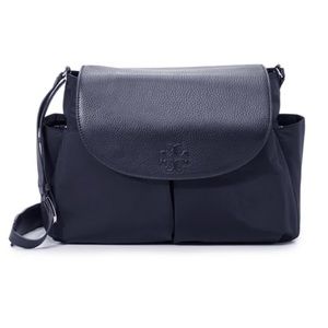 Tory Burch Navy Leather and Nylon Diaper Bag